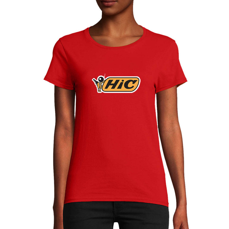 T-shirt femme coton bio rouge Hic (Skurg,Humour,Alcool)