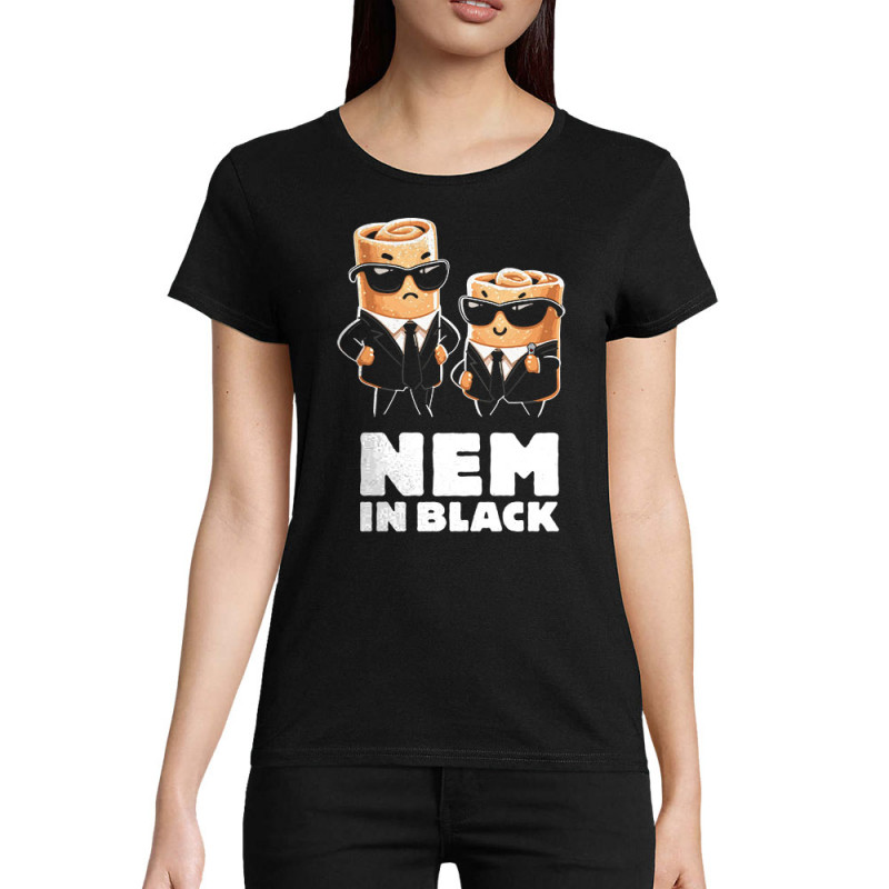 T-shirt femme coton bio noir Nem in black (Ted Boundy,Fruits & Légumes,Humour,Détournements)