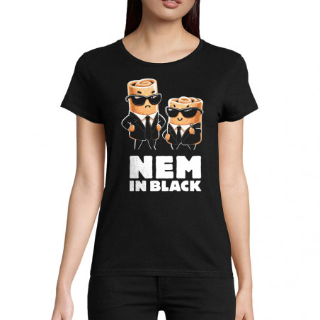 T-shirt femme coton bio noir Nem in black (Ted Boundy,Fruits & Légumes,Humour,Détournements)