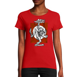 T-shirt femme coton bio rouge Pantin (Laul)