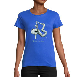 T-shirt femme coton bio bleu royal Ça sera sans moi (Laul)