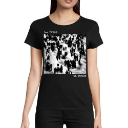 T-shirt femme coton bio noir Les Thugs - On Strike (Les Thugs)