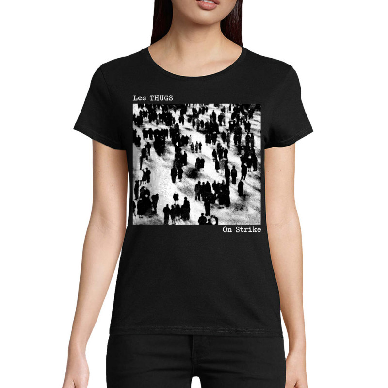 T-shirt femme coton bio noir Les Thugs - On Strike (Les Thugs)