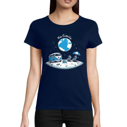 T-shirt femme coton bio bleu marine No Limit (Ted Boundy,Humour)