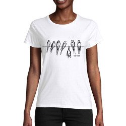 T-shirt femme coton bio blanc Stay Rebel Chauve-souris (Gondrax,Animaux,Humour,Stay,Les Bébêtes)