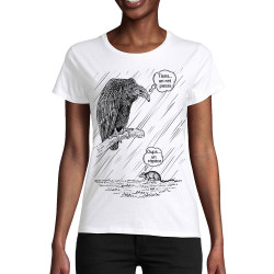 T-shirt femme coton bio blanc Un rat passe (Gondrax,Les Bébêtes,Animaux)