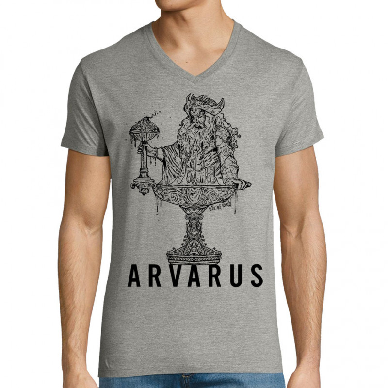 T-shirt homme col V gris chiné Arvarus American Pale Ale (Arvarus,Alcool)