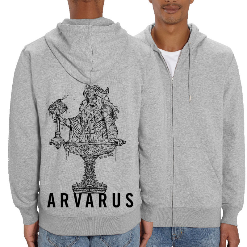 Sweat homme zippé à capuche coton bio gris chiné Arvarus American Pale Ale (Arvarus,Alcool)