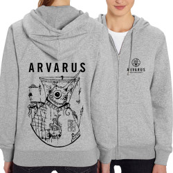 Sweat femme zippé à capuche coton bio gris chiné Arvarus Red Ale (Arvarus,Alcool)