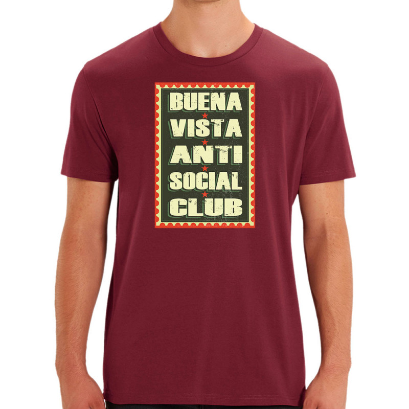 T-shirt homme coton bio bordeaux Buena Vista Anti Social Club (Andy,Humour,Détournements)