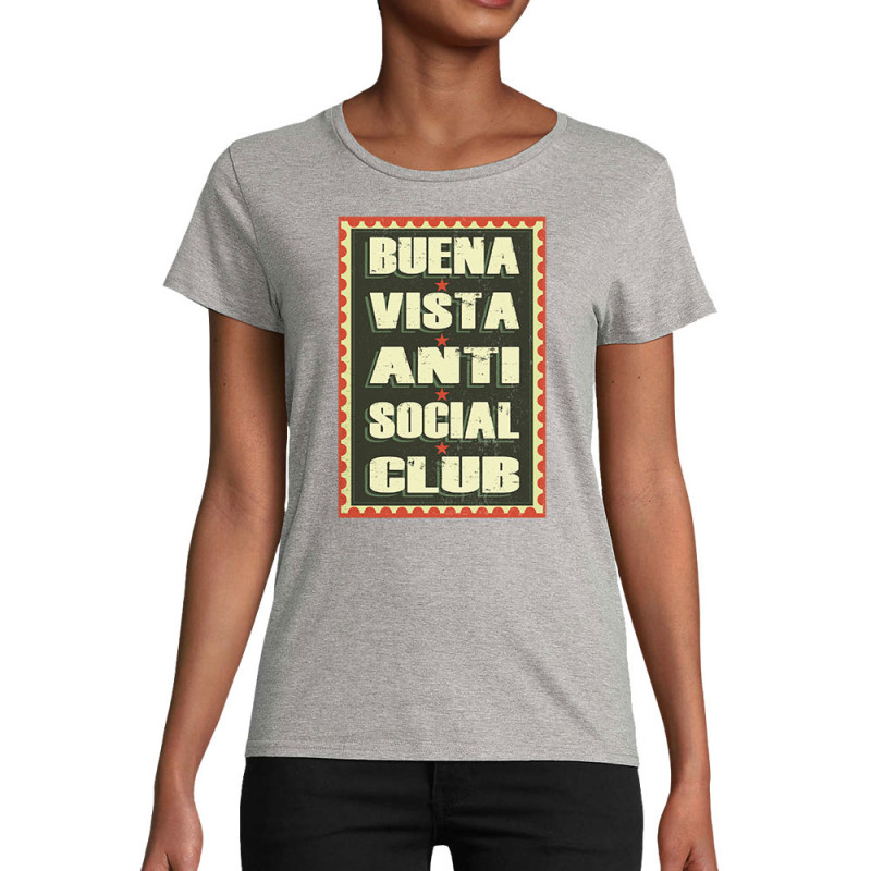 T-shirt femme coton bio gris chiné Buena Vista Anti Social Club (Andy,Humour,Détournements)