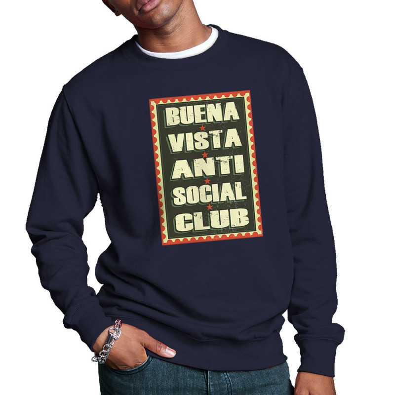 Sweat homme col rond bleu marine Buena Vista Anti Social Club (Andy,Humour,Détournements)