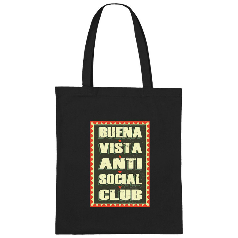 Sac shopping en toile noir Buena Vista Anti Social Club (Andy,Humour,Détournements)