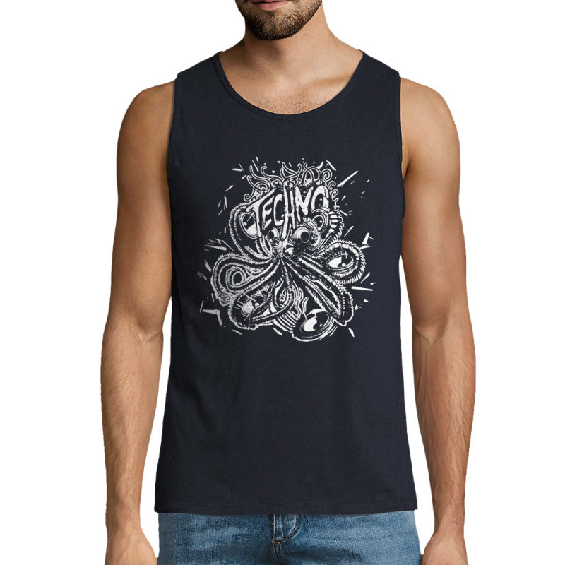 Débardeur homme bleu marine Techno Octopus (Zewa,Teufeur)