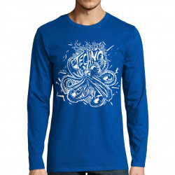 T-shirt homme manches longues bleu royal Techno Octopus (Zewa,Teufeur)