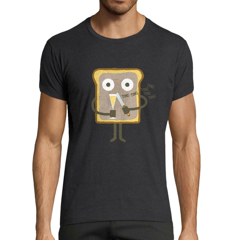 T-shirt homme fit gris anthracite chiné Toast (Fruits & Légumes,Alex Kidd)