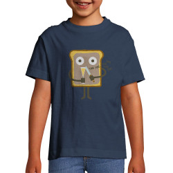 T-shirt enfant bleu denim Toast (Fruits & Légumes,Alex Kidd)