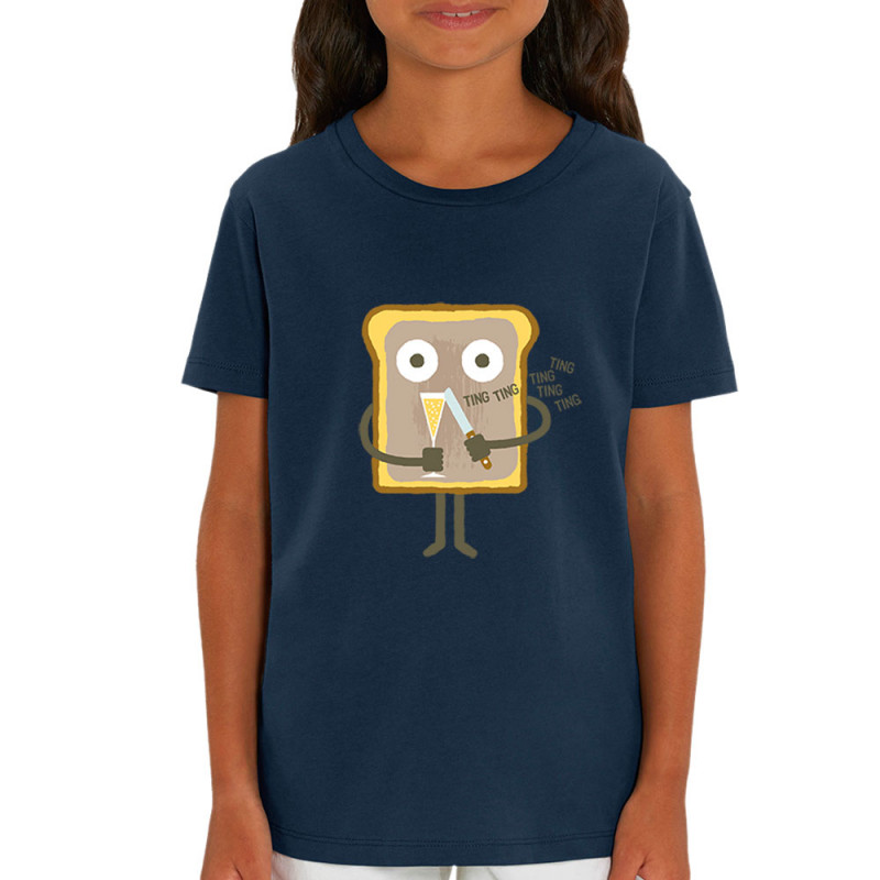 T-shirt enfant coton bio bleu marine Toast (Fruits & Légumes,Alex Kidd)