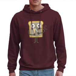 Sweat homme à capuche bordeaux Toast (Fruits & Légumes,Alex Kidd)