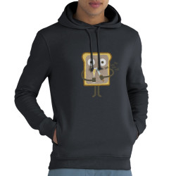 Sweat homme à capuche coton bio gris anthracite Toast (Fruits & Légumes,Alex Kidd)