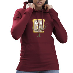 Sweat femme à capuche bordeaux Toast (Fruits & Légumes,Alex Kidd)