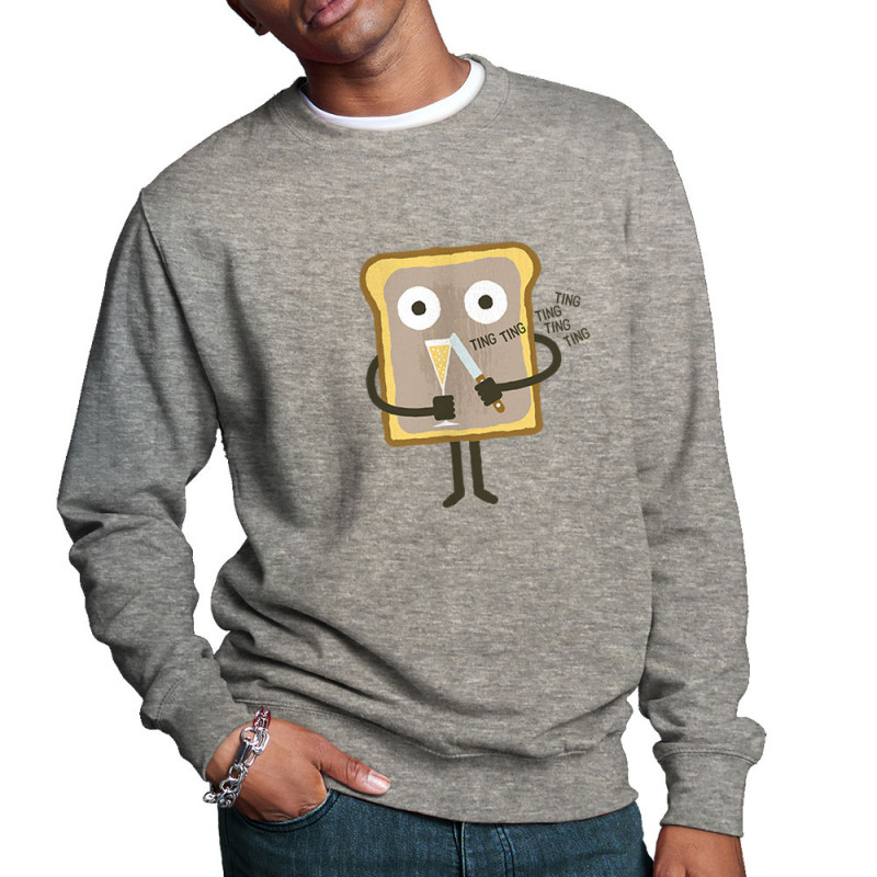 Sweat homme col rond gris chiné Toast (Fruits & Légumes,Alex Kidd)