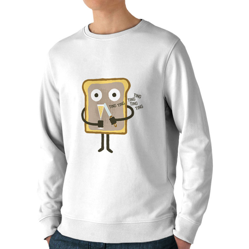 Sweat homme bio col rond blanc Toast (Fruits & Légumes,Alex Kidd)