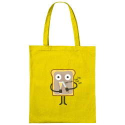 Sac shopping en toile jaune Toast (Fruits & Légumes,Alex Kidd)