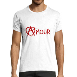 T-shirt homme fit blanc Amour Anarchie (Le Duc,Slogans Débiles)