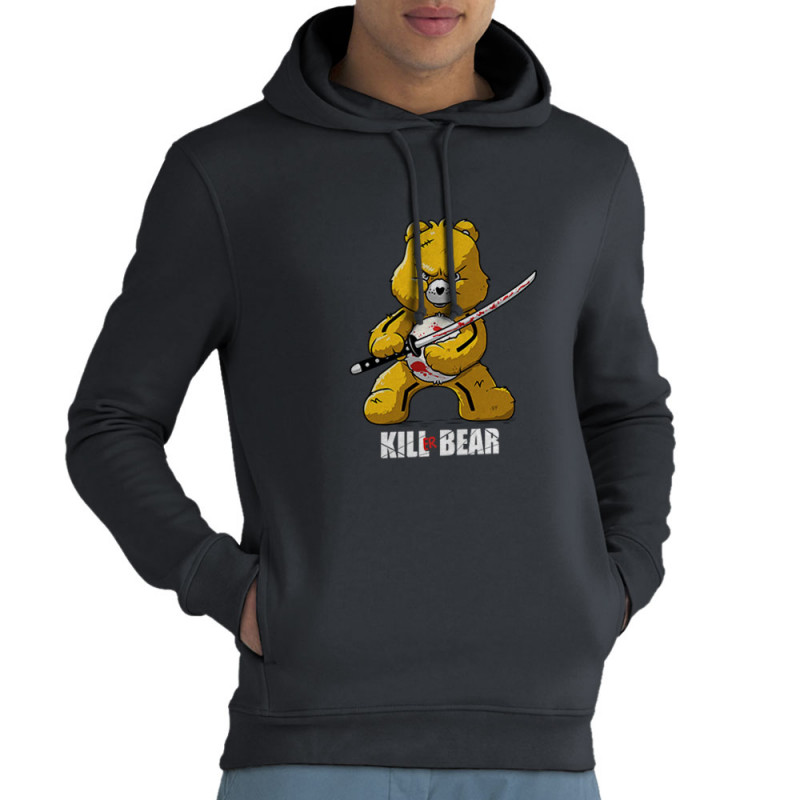 Sweat homme à capuche coton bio gris anthracite Killer Bear (Le Duc,Animaux,Détournements)