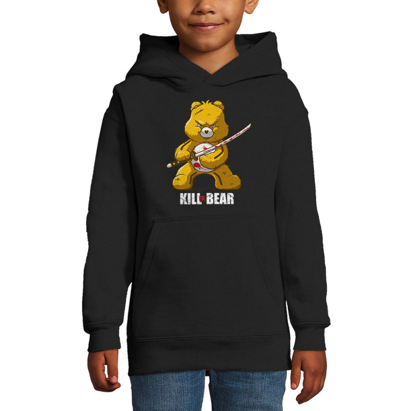 Sweat enfant à capuche noir Killer Bear (Le Duc,Animaux,Détournements)