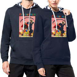 Sweat capuche à motifs unisexe bleu marine et marinière Bérurier Noir - Abracadaboum (Bérurier Noir)