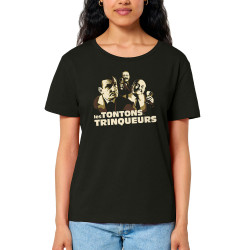 T-shirt femme col large coton bio noir Les Tontons Trinqueurs (Trabe,Humour,Alcool,Les Tontons Flingueurs,Détournements)
