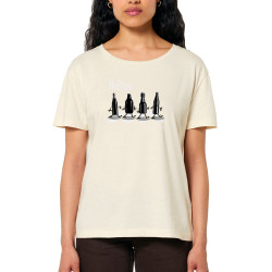 T-shirt femme col large coton bio naturel The Bottles (Gondrax,Humour,Alcool,Amazon)