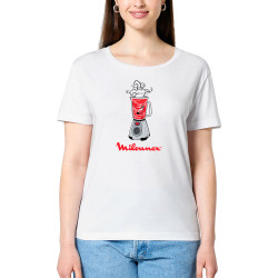 T-shirt femme col large coton bio blanc Milounex (Mattdez,Humour,Fruits & Légumes)