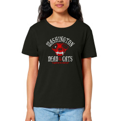 T-shirt femme col large coton bio noir Washington Dead Cats - A Good Cat (Washington Dead Cats)