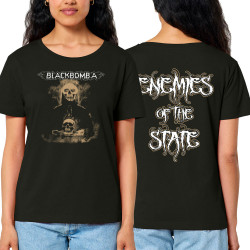 T-shirt femme col large coton bio noir Black Bomb A - Enemies Of The State (Black Bomb A)