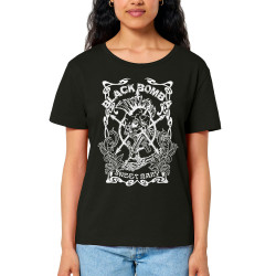 T-shirt femme col large coton bio noir Black Bomb A - Sweet Mary (Black Bomb A)