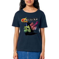 T-shirt femme col large coton bio bleu marine Bérurier Noir - Bombe (Bérurier Noir,Laul)
