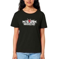 T-shirt femme col large coton bio noir Nawak - Totem (Nawak)