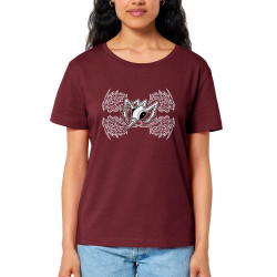 T-shirt femme col large coton bio bordeaux Epileptik - Spikes (Epileptik)