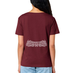 T-shirt femme col large coton bio bordeaux Epileptik - Spikes (Epileptik)