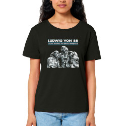 T-shirt femme col large coton bio noir Ludwig Von 88 - Ce jour heureux (Ludwig Von 88)
