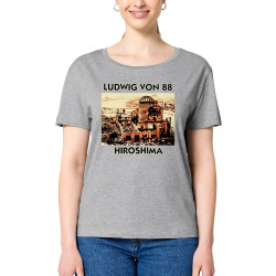 T-shirt femme col large coton bio gris chiné Ludwig Von 88 - Hiroshima (Ludwig Von 88)