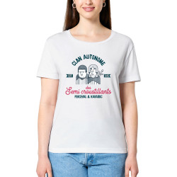 T-shirt femme col large coton bio blanc Perceval & Karadoc (Alex Kidd,Films/Séries,Kaamelott)