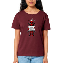 T-shirt femme col large coton bio bordeaux Deadpool - Not Today (Le Duc,Films/Séries)
