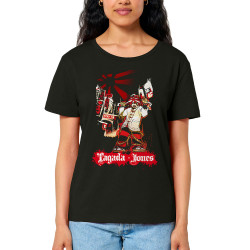 T-shirt femme col large coton bio noir Tagada Jones - Les Compteurs à Zéro (Tagada Jones)