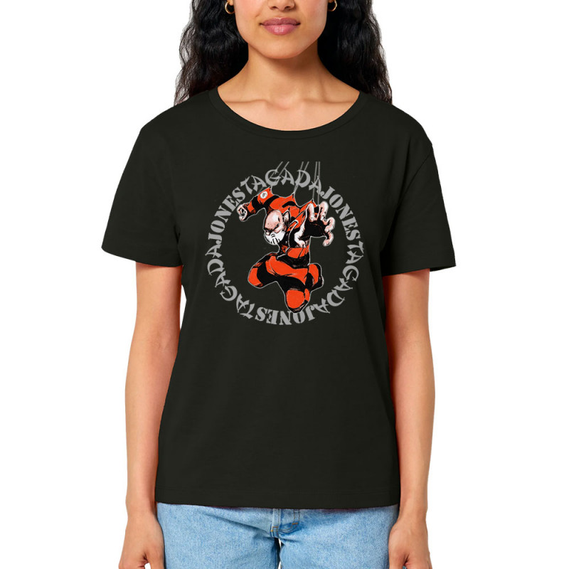 T-shirt femme col large coton bio noir Tagada Jones - Manipulé (Tagada Jones)