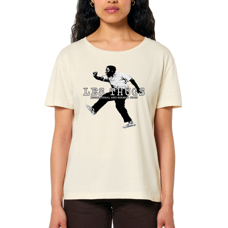 T-shirt femme col large coton bio naturel Les Thugs - Anti Boredom Front (Les Thugs)