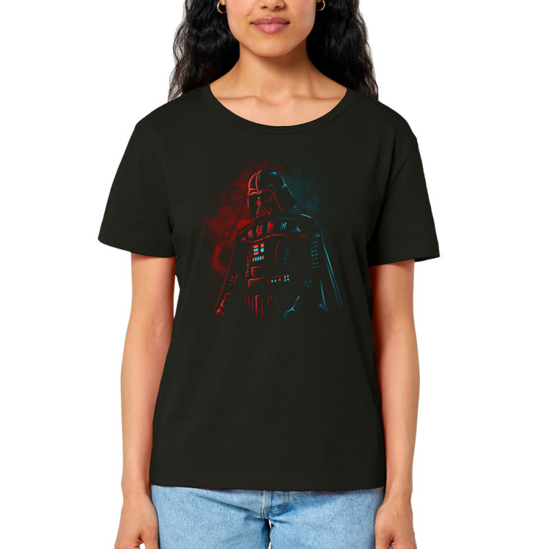 T-shirt femme col large coton bio noir Dark Vador (Le Duc,Films/Séries,Star Wars)